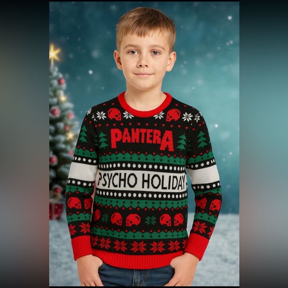 Bravado planters psycho holiday xl Christmas sweater knit kids fits 12-16 ish